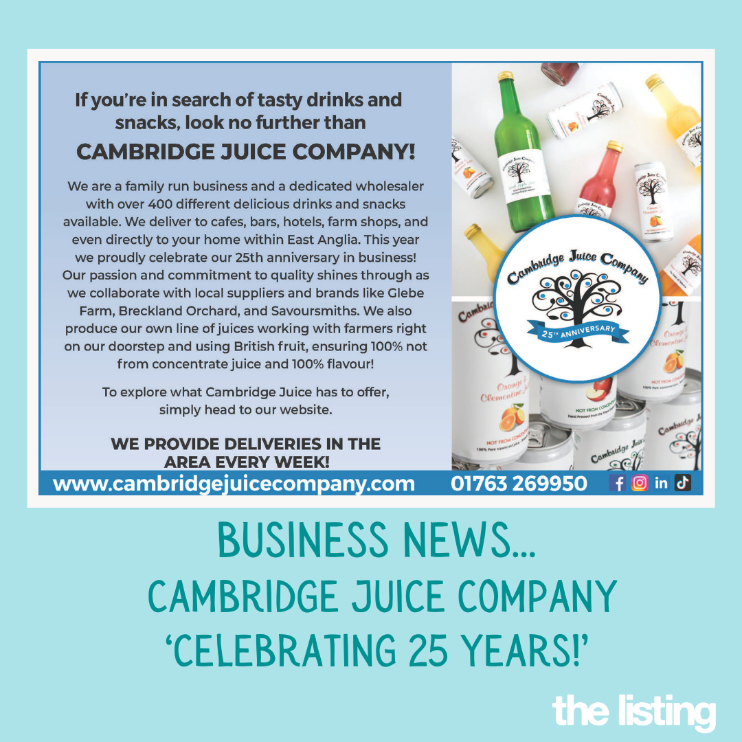 Business News! Cambridge Juice – Quality Drinks & Snacks Delivered