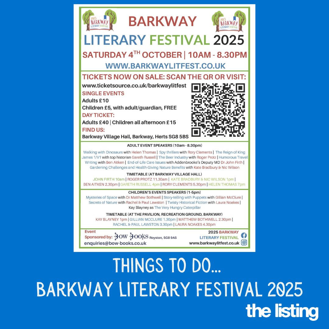 Things to Do: The 4th Barkway Literary Festival