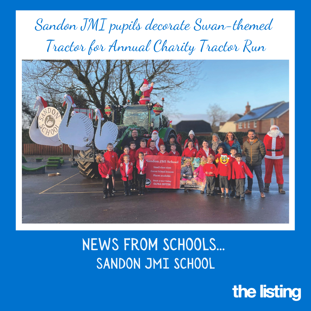 Community News: Sandon JMI pupils decorate Swan-themed Tractor for Annual Charity Tractor Run