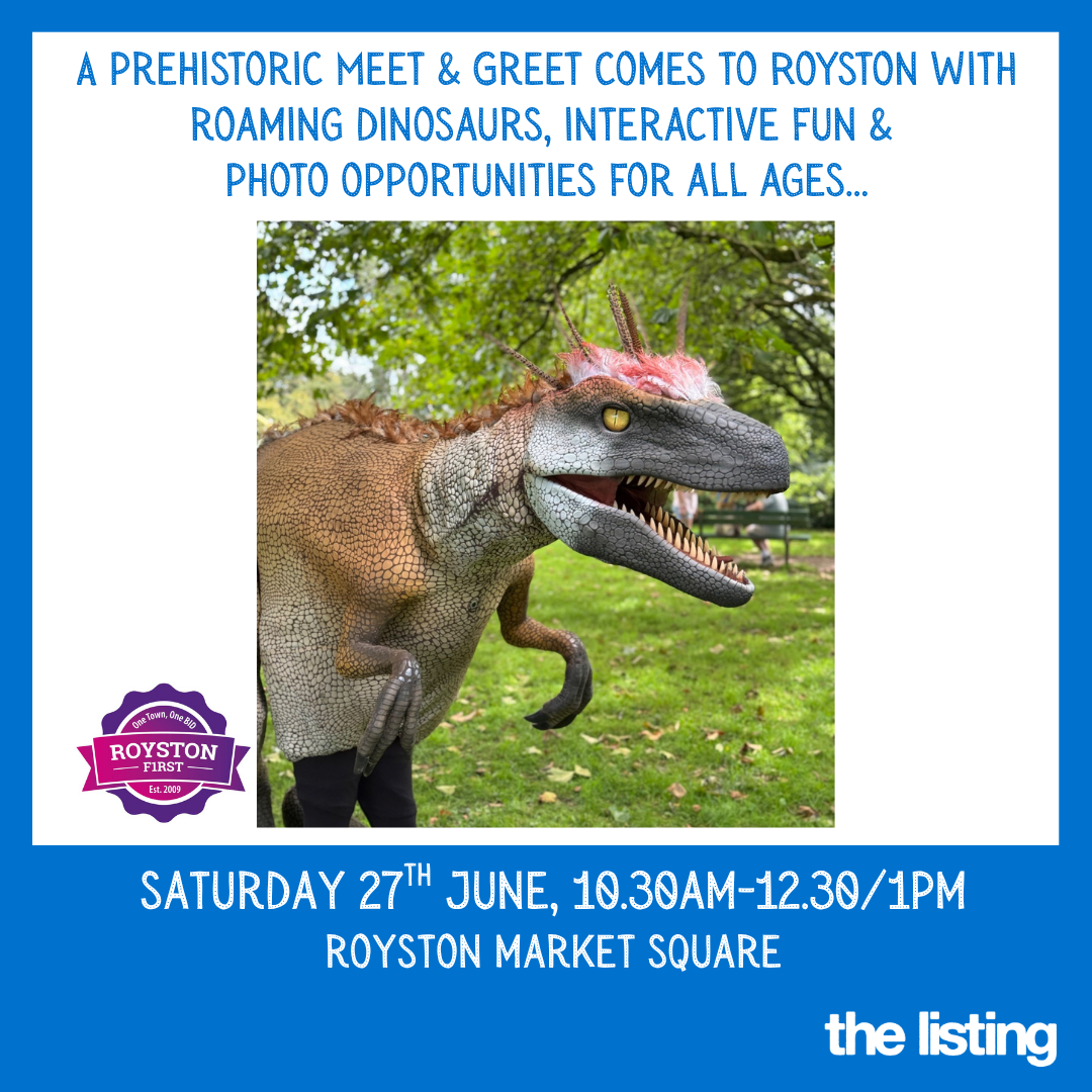Things to Do: Meet the Dinosaurs – A Pre-historic Meet & Greet Come to Royston…