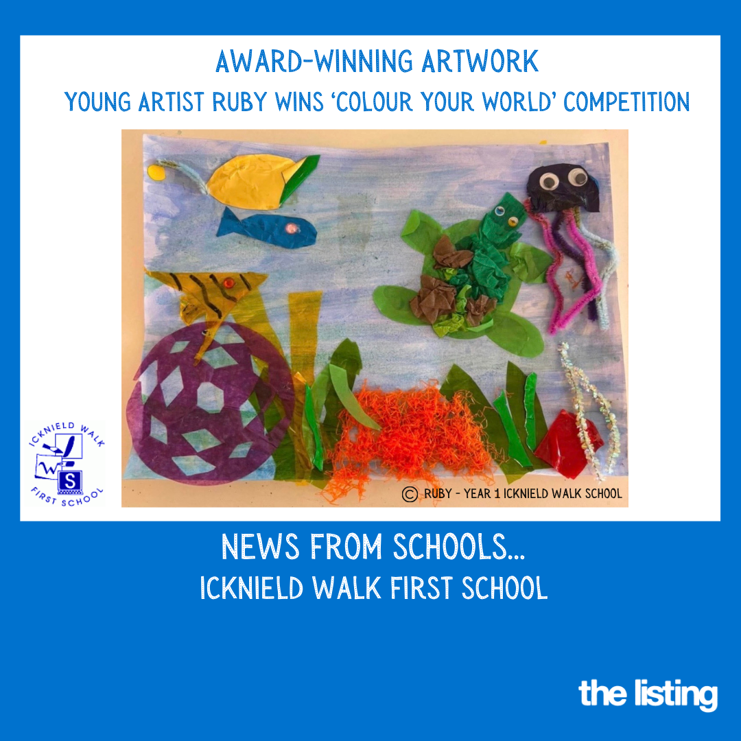 News from Schools: Icknield Walk First School – Young Artist Ruby Wins ‘Colour Your World’ Competition