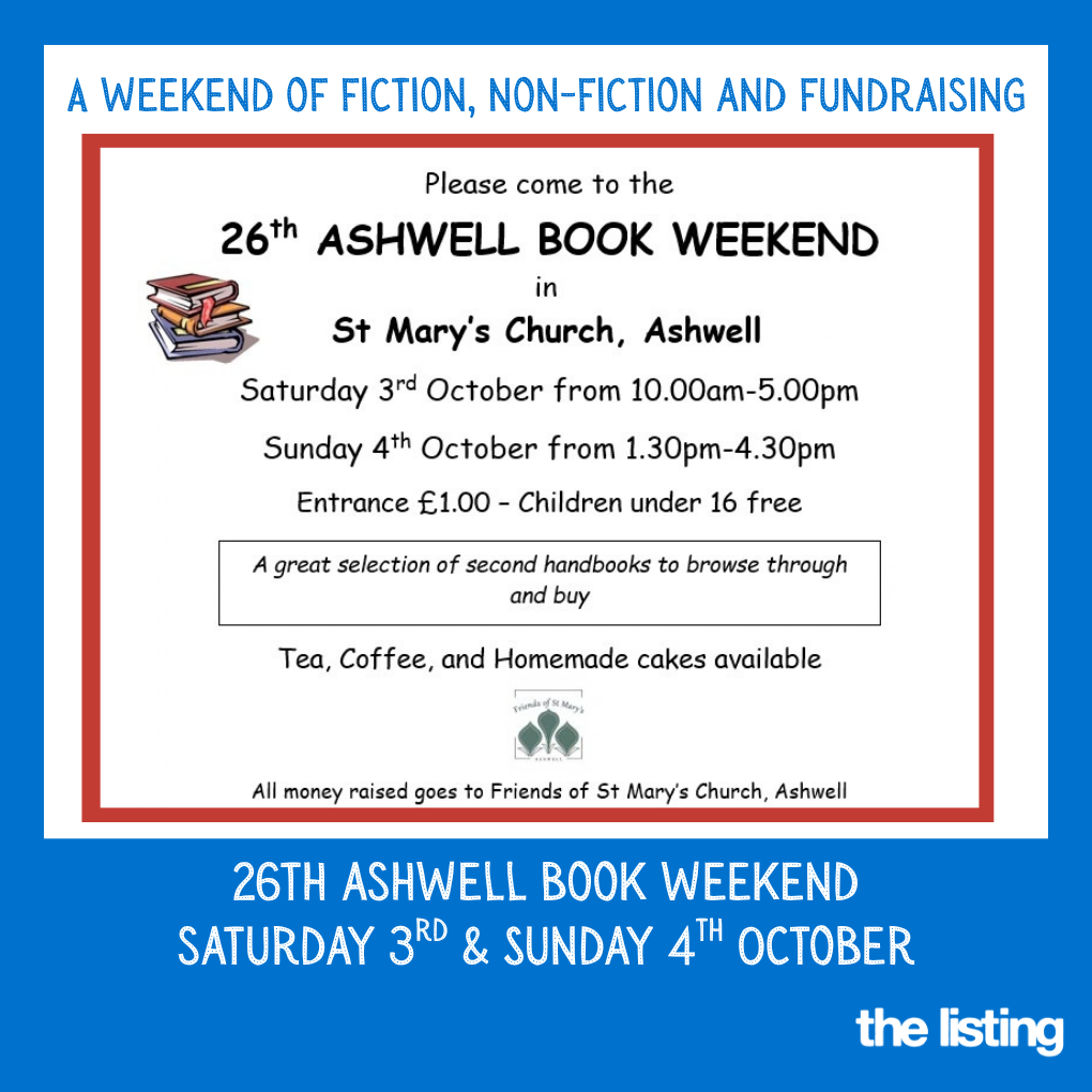 Things to Do: The 26th Ashwell Book Weekend