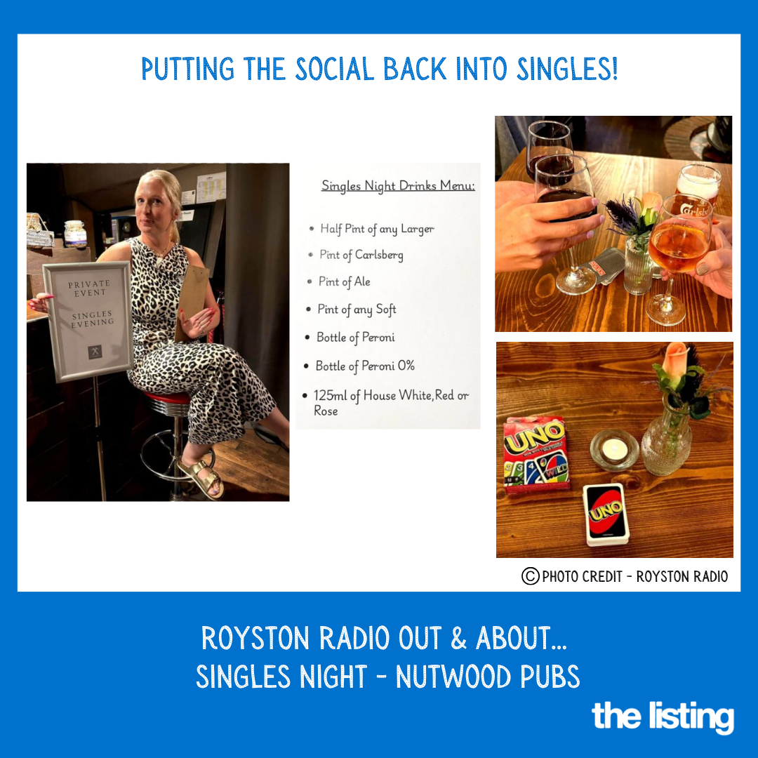 Royston Radio Out & About: Singles Nights at Nutwood Pubs