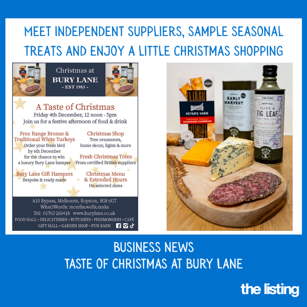 Business News: A Taste of Christmas at Bury Lane